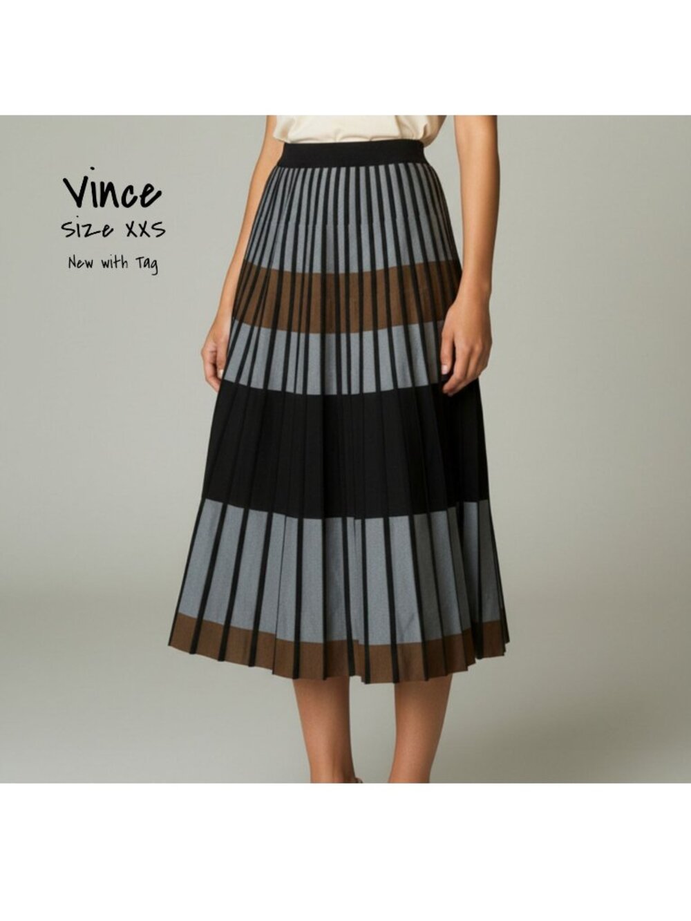 Vince Women’s Color block Skirt, Size XXS, brand new with tags.